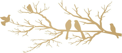 Metal Birds Wall Art, Metal Vivid Birds on Branch Silhouette Wall Decor Black Leaves with Bird Outdoor Hanging Wall Sculpture for Home Balcony Garden(Large)