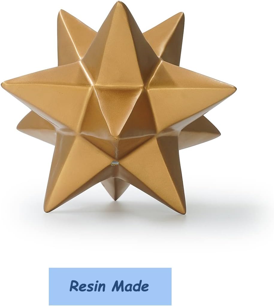 DreamsEden Small Geometric Sculpture, Metal Cube Decorative Ornaments Modern Home Decor Accent