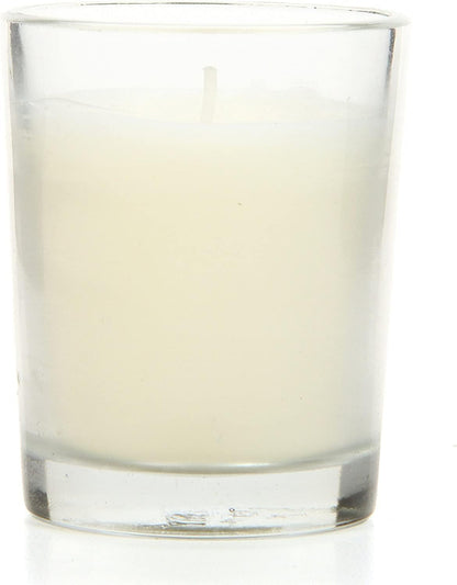 48-Pack Clear Glass Votive Candles – 10–12 Hour Long Burn, Unscented, Ivory, Bulk Set for Weddings, Events & Table Centerpieces – Hosley