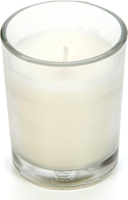 48-Pack Clear Glass Votive Candles – 10–12 Hour Long Burn, Unscented, Ivory, Bulk Set for Weddings, Events & Table Centerpieces – Hosley