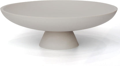 YMXYJM Modern Resin Pedestal Decorative Bowl, Large Fruit Bowl for Kitchen Counter, Stylish Key Bowl for Entryway Table, Beige