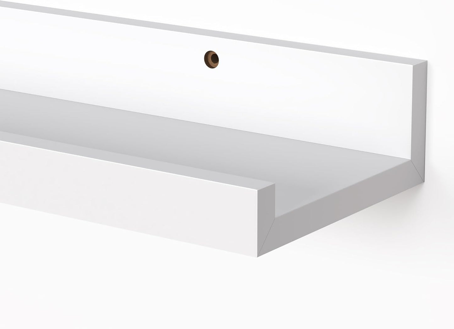 Heimlove Picture Ledge Shelf, Floating Shelves Set of 2, 24 Inches Picture Shelf for Wall with Ledge, Kids Bookshelf Wall Mounted for Living Room Bedroom Decor Books Photo Frames - White