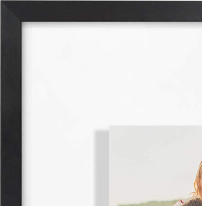 Americanflat Aluminum 11x14 Floating Picture Frame with Shatter-Resistant Glass - Use as 8x10 Picture Frame or Display 11x14 Photo - Signature Float Collection - Photo Frames for Wall Display - Black
