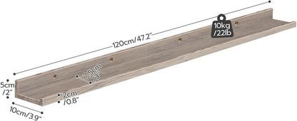 HOOBRO Floating Shelves, Wall Shelf Set of 3, 35.4 Inches Hanging Shelf with Raised Edge and Invisible Brackets, for Bathroom, Bedroom, Kitchen, Office, Living Room Decor, Rustic Brown BF90BJ01