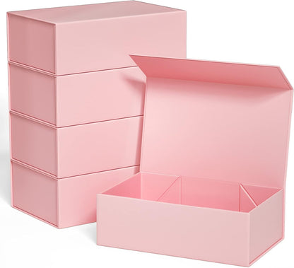 Pink Gift Box 10" x 6" x 3" with Magnetic Closure Lid Gift Boxe for Presents,Bridesmaid Gifts Boxes,Cute Box,Birthday Gift box,Luxury for Gift Packaging, Magnetic Gift Boxe for Wrapping Gifts (Pink)