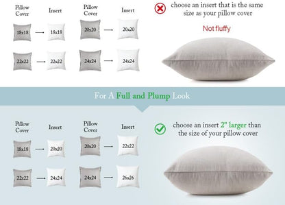 puredown® Euro Pillow Inserts 24 x 24 (Pack of 2, White), Feather Down Pillow Stuffer, White Throw Pillows for Bed, Couch, and Cushion