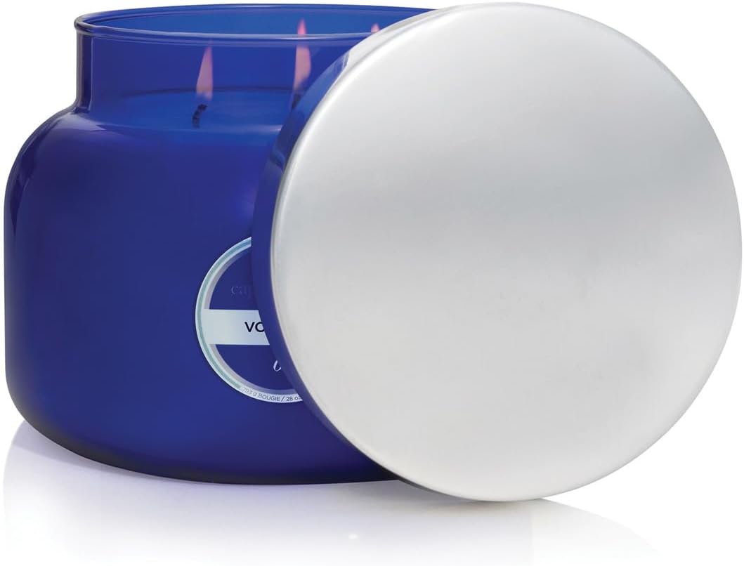 Capri Blue Volcano Scented Candles - Luxury Glass Jar Candles for Home Scented with Tropical Fruit & Sugared Citrus - Soy Wax Blend - Blue Color (19 oz)