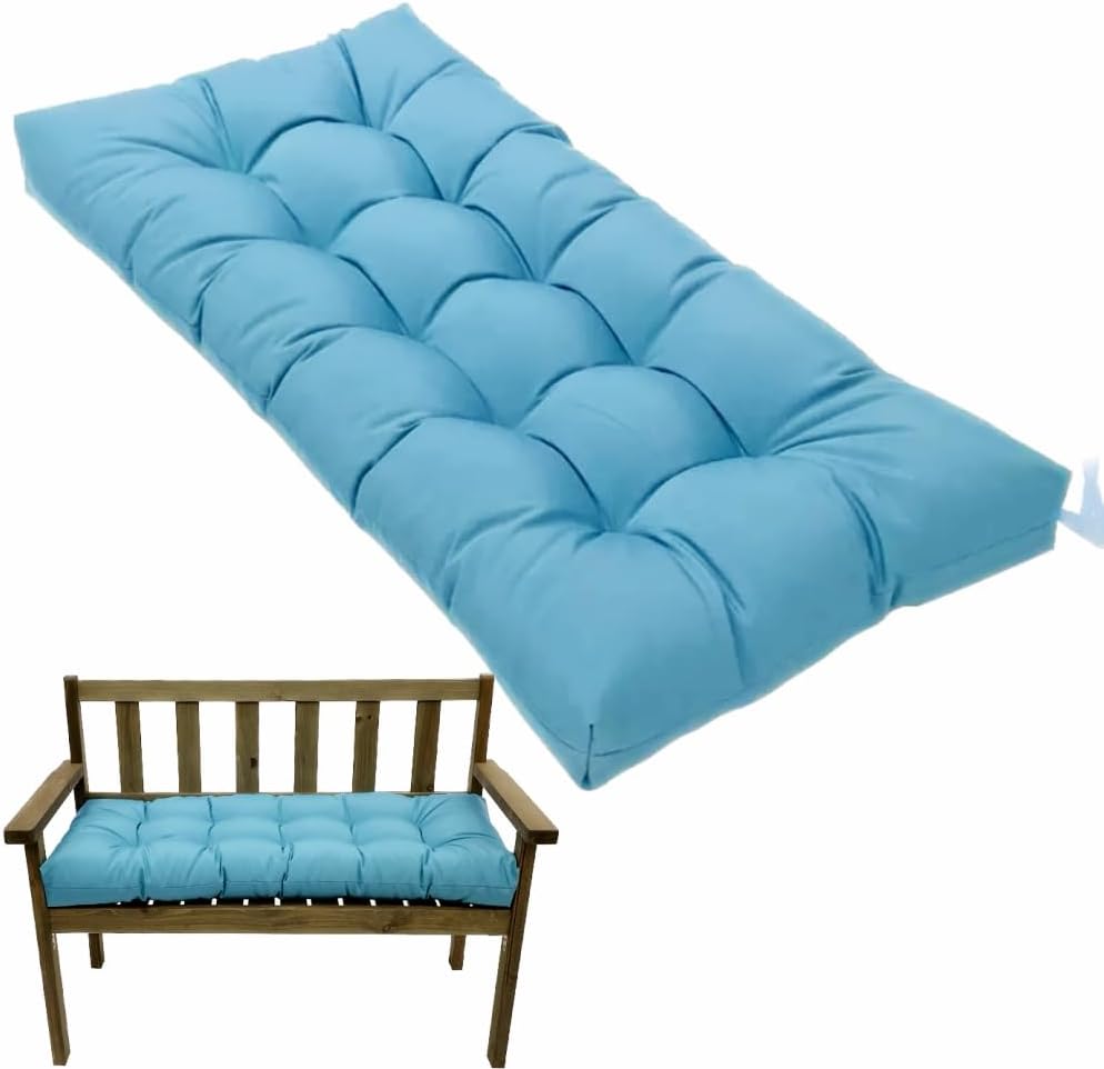 Bench Cushions for Indoor Furniture,Tufted Patio Bench Seat Cushion, Swing Seat Cushion,Garden Loveseat Cushions,Outdoor Cushions for Lounger Garden Furniture Patio (Navy Blue, 39.3x19.7)