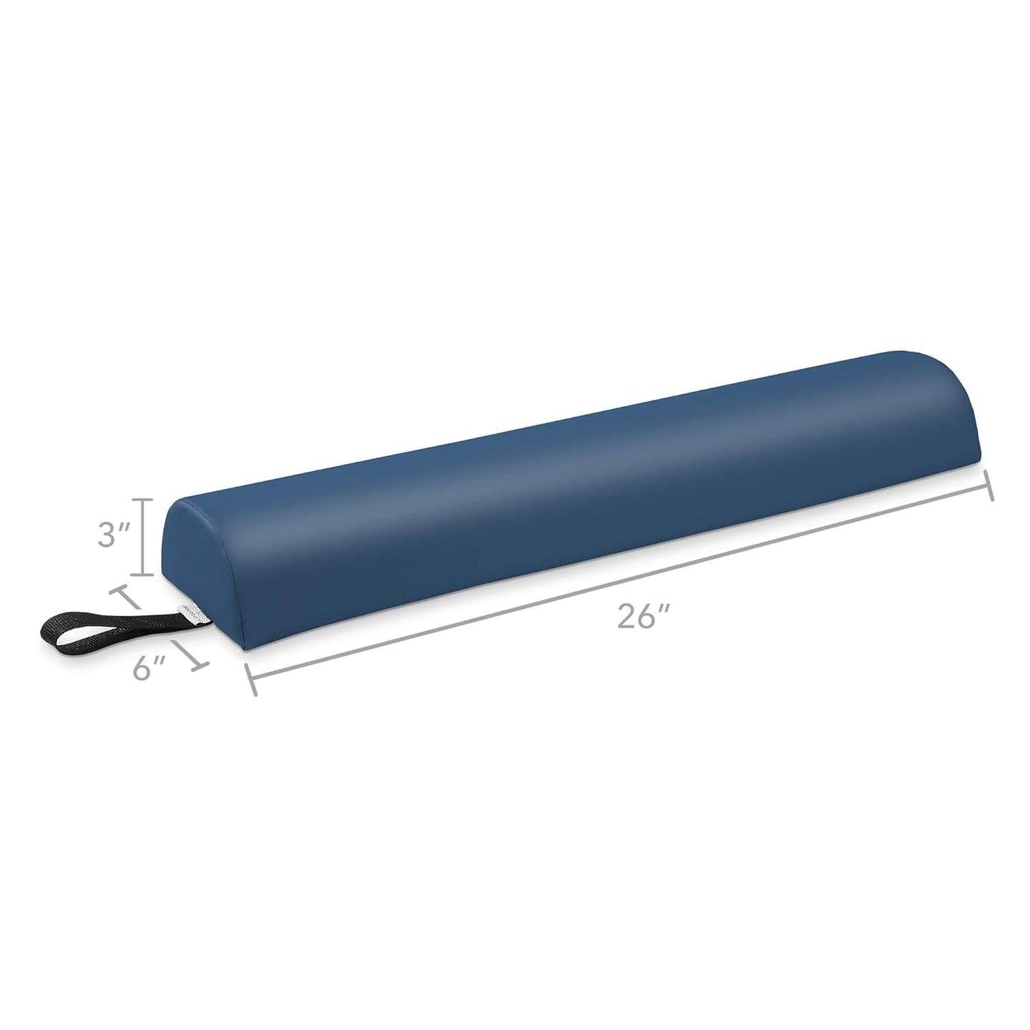 Saloniture Half Round Massage Table Bolster Pillow Pad - 26 x 6 x 3 Inch - Black