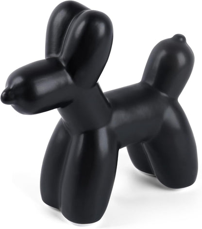 Notakia Cute Ceramics Balloon Dog Statue Crafts Gold Living Room Desktop Decorations,Handmade Modern Small Ceramic Animal Statue Ornament Gold Home Decor Accents