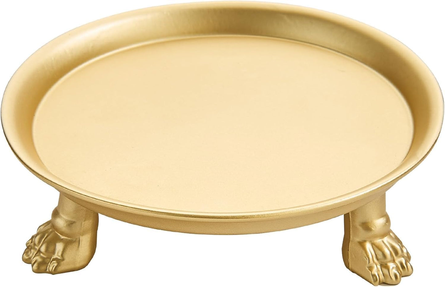 khtumeware 4.5 Inch 100% Solid Brass Clawfoot Candle Dish - Antique Pedestal Dish - Candle Holder - Jewelry Holder - Perfect for Wax Candles, Rings, and Trinkets