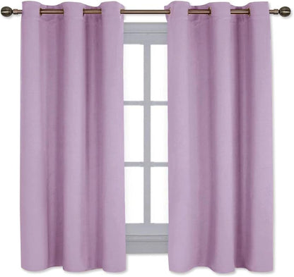 NICETOWN Halloween Pitch Black Solid Thermal Insulated Grommet Blackout Curtains/Drapes for Bedroom Window (2 Panels, 42 inches Wide by 63 inches Long, Black) - Colors B