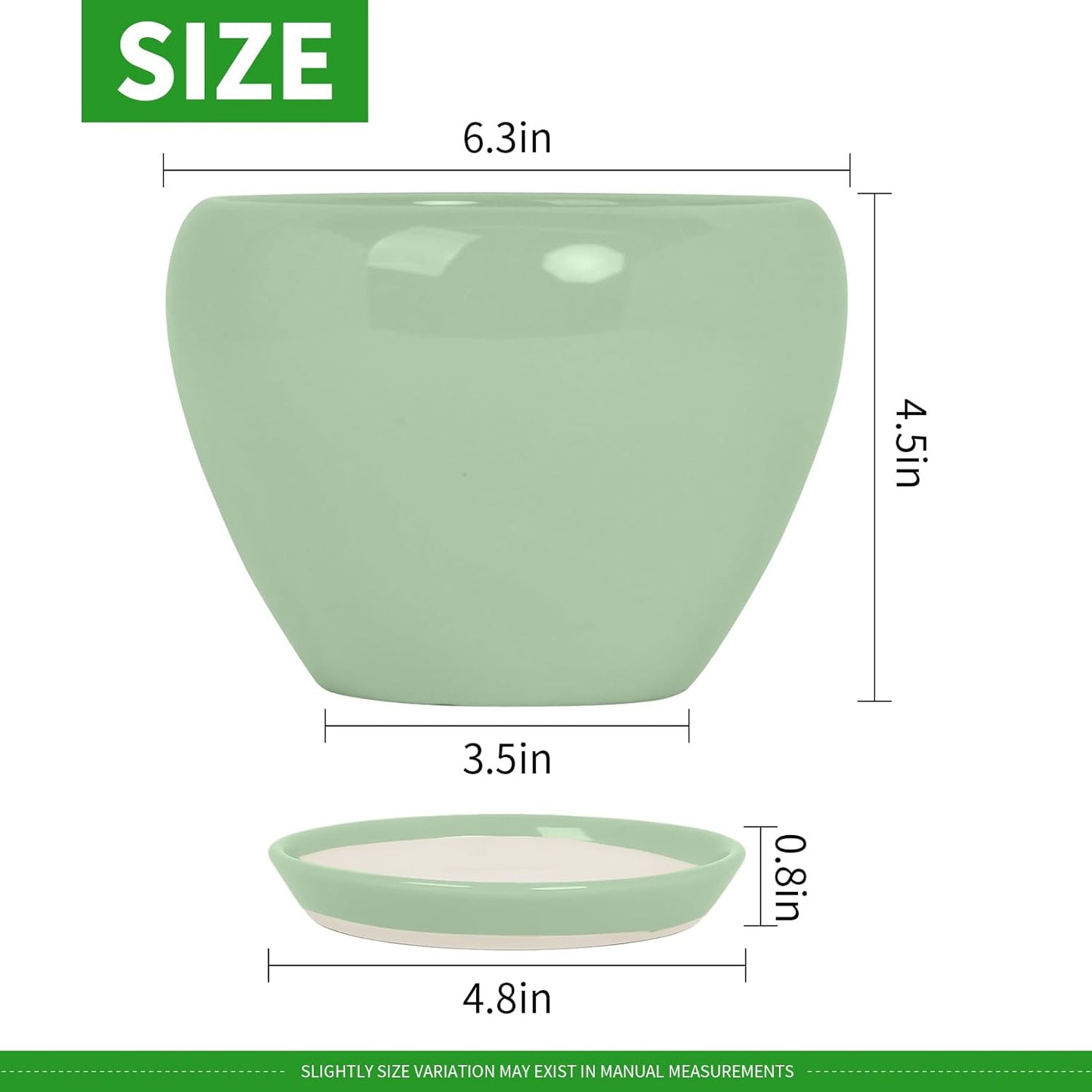 Deep Dream 6 Inch Plant Pots- Ceramic Planter Pot with Drainage Hole and Saucer, Round Flower Pot for Indoor Outdoor Succulent, Snake Plants and Cactus, Blue