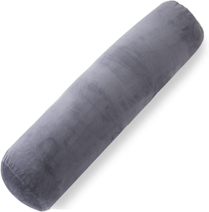 1 MIDDLE ONE Body Pillow for Adults, Bolster Pillow with Removable Velvet Cover, Long Round Cervical Roll Pillow, 47 x 7.87 Inches, Grey
