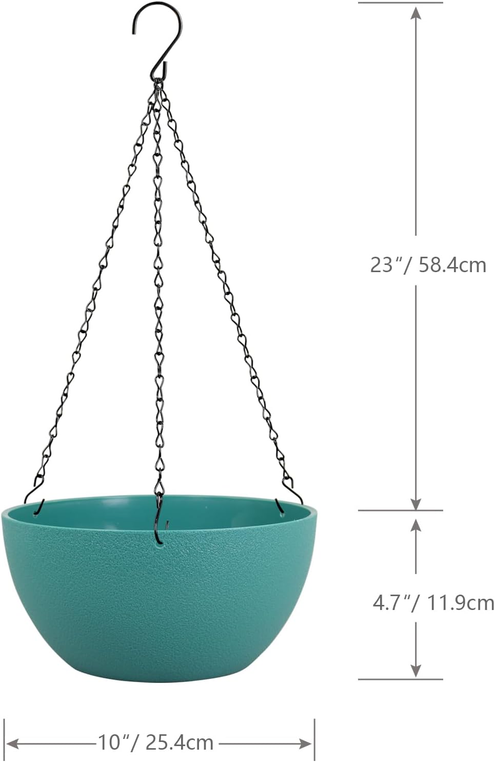 WSMKSZ 10 inch Hanging Planters for Outdoor Indoor Plants with Drainage Holes and Chain, 2 Pack Round Hanging Flower Pots for Garden Home Porch Decor, Black