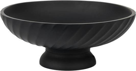 Deobath Large Resin Pedestal Decorative Bowl - Modern Handicraft Bowls for Home Decor - Fruit Bowl for Kitchen Counter - Key Bowl for Entryway Table,Artificial Stone Beige