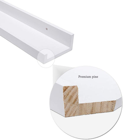 AZSKY Floating Shelves Wall Mounted Set of 2 Natural Wood Picture Shelves Wall Shelves for Bedroom Bathroom Living Room Kitchen Laundry Room Storage & Decoration 24 Inch