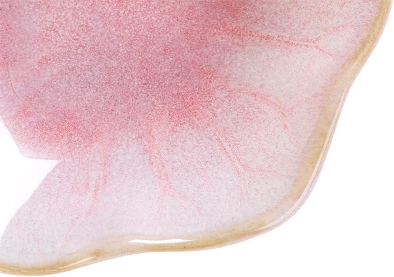 JAMEND CLXP Lotus Leaf Shape Decorative Ring Tray, Small Key Bowl, Ceramic Trinket Tray Jewelry Dish Organizing Necklace Earrings, Home Decoration for Mom Best Friend Sister, Pink.