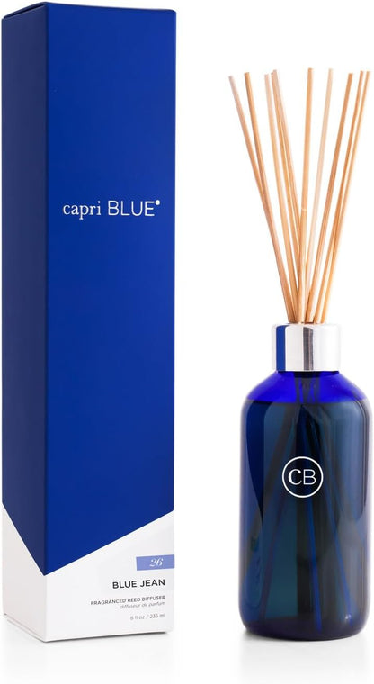 Capri Blue Volcano Reed Diffuser Set - Includes Reed Diffuser Sticks, Fragrance Oil, and Glass Bottle - Luxury Scented Room Freshener - White (8 fl oz)