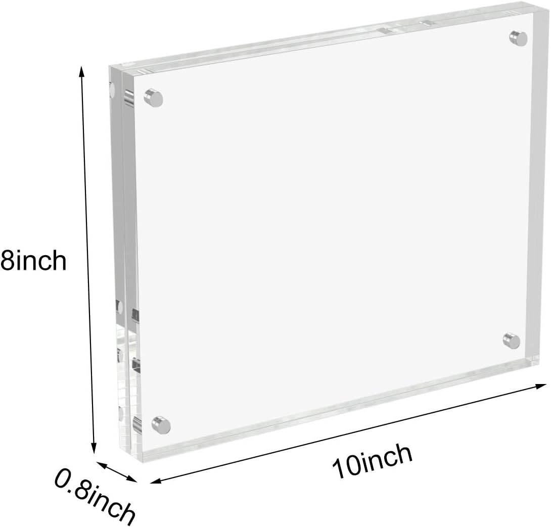 AITEE 4x6 Acrylic Picture Frames 3 Pack, 20% Thicker Block, Clear Picture Frames Freestanding Double Sided Magnetic Acrylic Lucite Frameless Transparent Square Frame Gift for Desktop Display