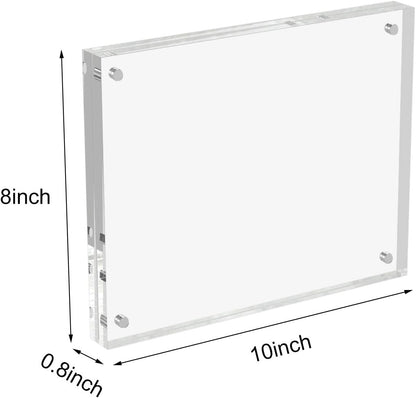 AITEE 4x6 Acrylic Picture Frames 3 Pack, 20% Thicker Block, Clear Picture Frames Freestanding Double Sided Magnetic Acrylic Lucite Frameless Transparent Square Frame Gift for Desktop Display