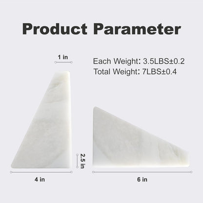 Karibiber Travertine Bookends for Heavy Books, Marble Decorative Bookends for Shelves, Heavy-Duty Stone Book Ends for Hardback Book & Cookbooks, Unique Book Stopper & Holder, Travertino Italy