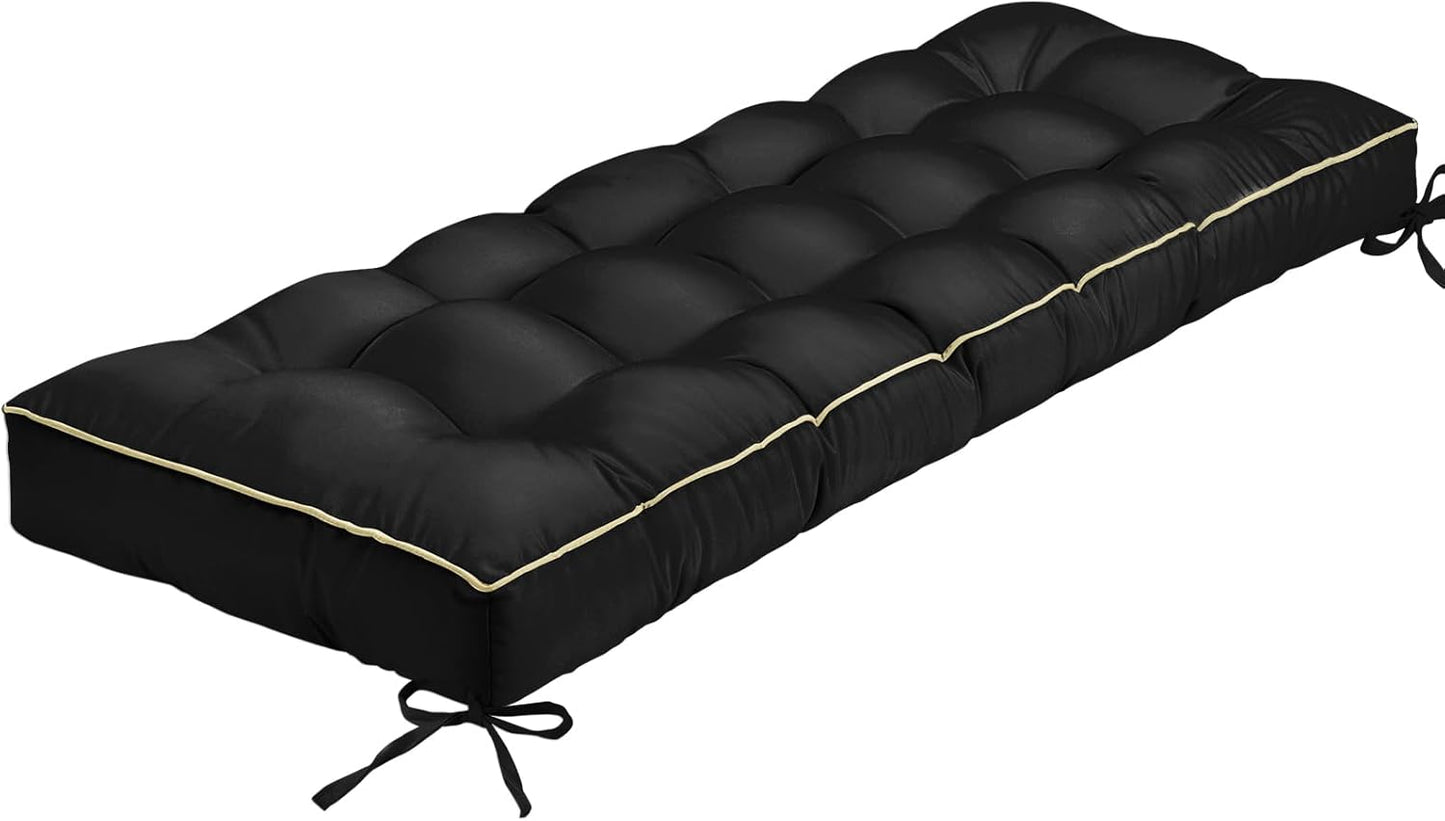 Outdoor Bench Cushion, Tufted Patio Seat Pad for Garden Bench, Porch Swing, Indoor/Outoor Furniture (Blue, 48X18X4 inch)