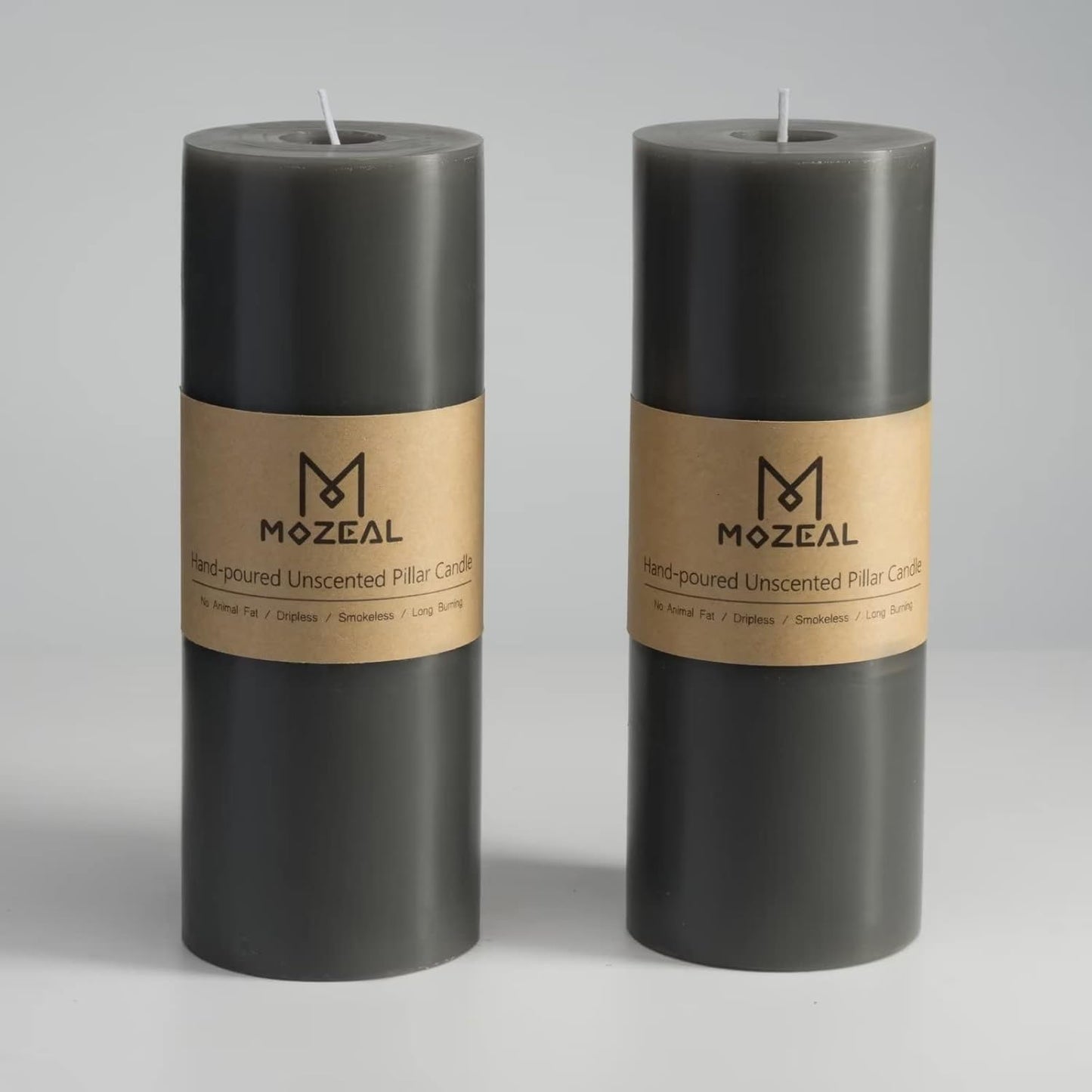 MOZEAL 3" x 4" Hand-Poured Unscented Candle,Dripless Pillar Candle Set of 3,Long Clean Burning,Approx 72 Hours Burn Time,Rustic Country Style,Wedding,Dinner,Christmas and Home Decor,White