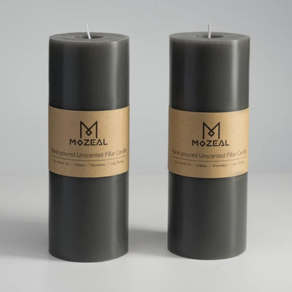 MOZEAL 3" x 4" Hand-Poured Unscented Candle,Dripless Pillar Candle Set of 3,Long Clean Burning,Approx 72 Hours Burn Time,Rustic Country Style,Wedding,Dinner,Christmas and Home Decor,White