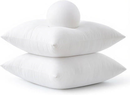 MIULEE Throw Pillows Inserts, Pack of 2 18x18 Inch 100% Virgin Fiber Filling Bed Couch Pillows