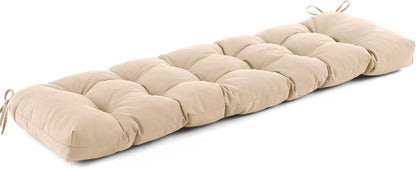 IASEAHK Outdoor Bench Cushion 48x18x5 Inch, Waterproof & Fade-Resistant Patio Furniture Cushions, Tufted Memory Foam Indoor/Outdoor Cushions for Couch Swing with Non-Slip Backing & Straps, Dark Grey