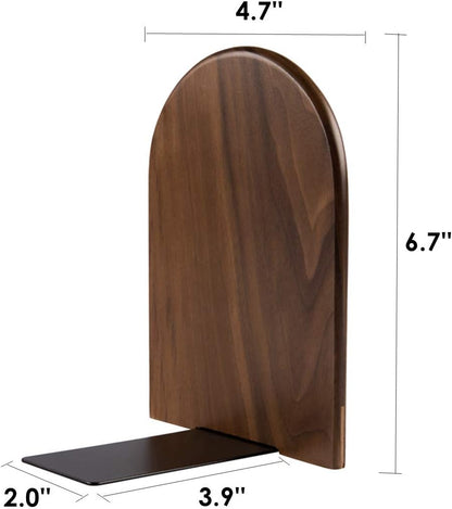 Pandapark Wood,Non-Skid Bookend for Shelves,Heavy Duty,Book Stand for CDs,1 Pair