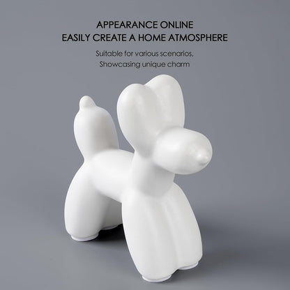 Notakia Cute Ceramics Balloon Dog Statue Crafts Gold Living Room Desktop Decorations,Handmade Modern Small Ceramic Animal Statue Ornament Gold Home Decor Accents