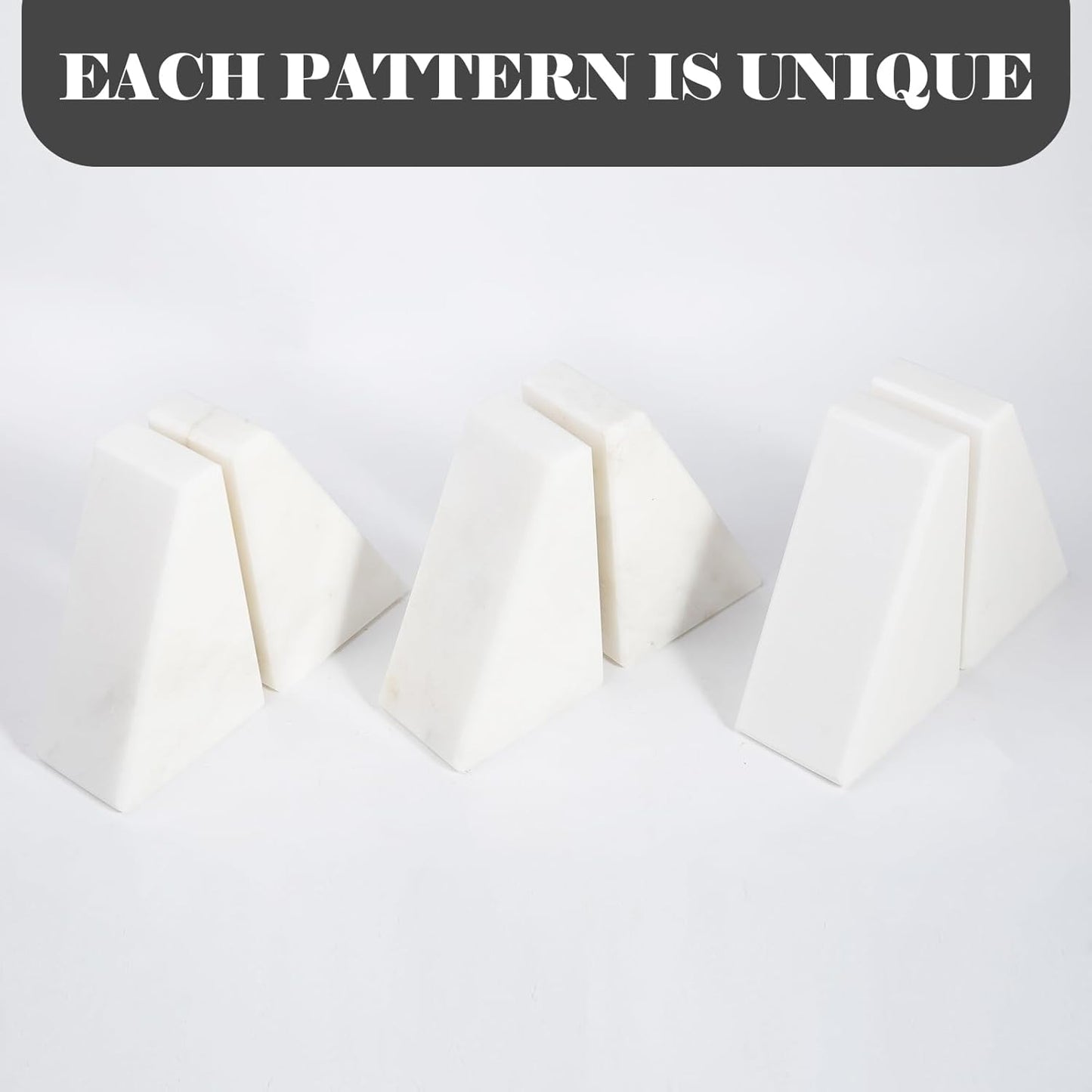 Karibiber Travertine Bookends for Heavy Books, Marble Decorative Bookends for Shelves, Heavy-Duty Stone Book Ends for Hardback Book & Cookbooks, Unique Book Stopper & Holder, Travertino Italy