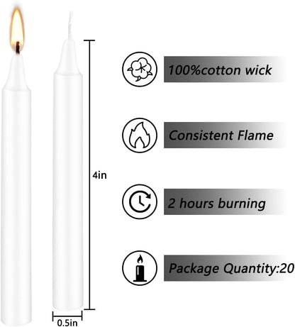 YOROXRG 40 Pack Spell Chime Candles-4 Inch Multi-Colored Taper Candles Sticks-for Home Decor Kitchen Decor Wedding Decoration-10 Colours