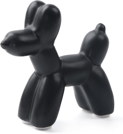 Notakia Cute Ceramics Balloon Dog Statue Crafts Gold Living Room Desktop Decorations,Handmade Modern Small Ceramic Animal Statue Ornament Gold Home Decor Accents