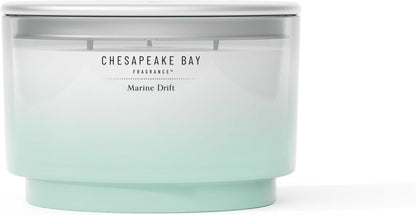 Chesapeake Bay, 11oz Marine Drift Scented Candle, Mood Evoking Fragrance, Textured Sea Glass-Inspired Jar, Premium Soy Blend Wax with Essential Oils, Coastal Fragrance for Home Décor or Gifting