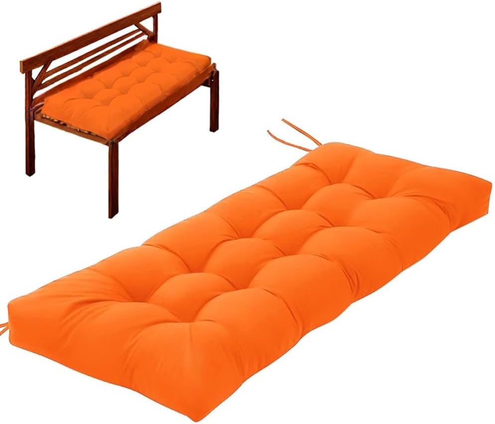 Bench Cushion, Patio Furniture Cushions with Ties, Soft Bench Cushions for Indoor/Outdoor Furniture Kitchen&Dining (Black, 39 * 19.7in)