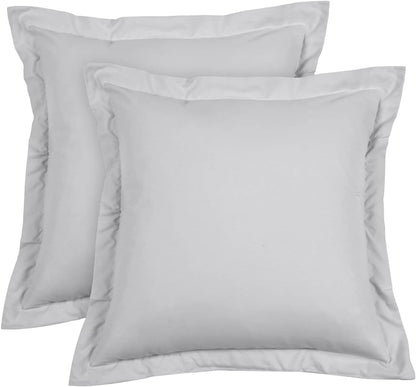 Euro Sham Covers 26x26 Set of 2 White 600 Thread Count 100% Egyptian Cotton Pack of 2 Euro 26x26 Pillow Covers Cushion Cover Cases Soft Skin Friendly European Size Decorative Square Pillow Shams