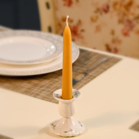Natural Beeswax Taper Candles, DEYBBY Smokeless and Dripless Beeswax Candles, Long Lasting Burning, Nontoxic, 8 inch, 6 Pack