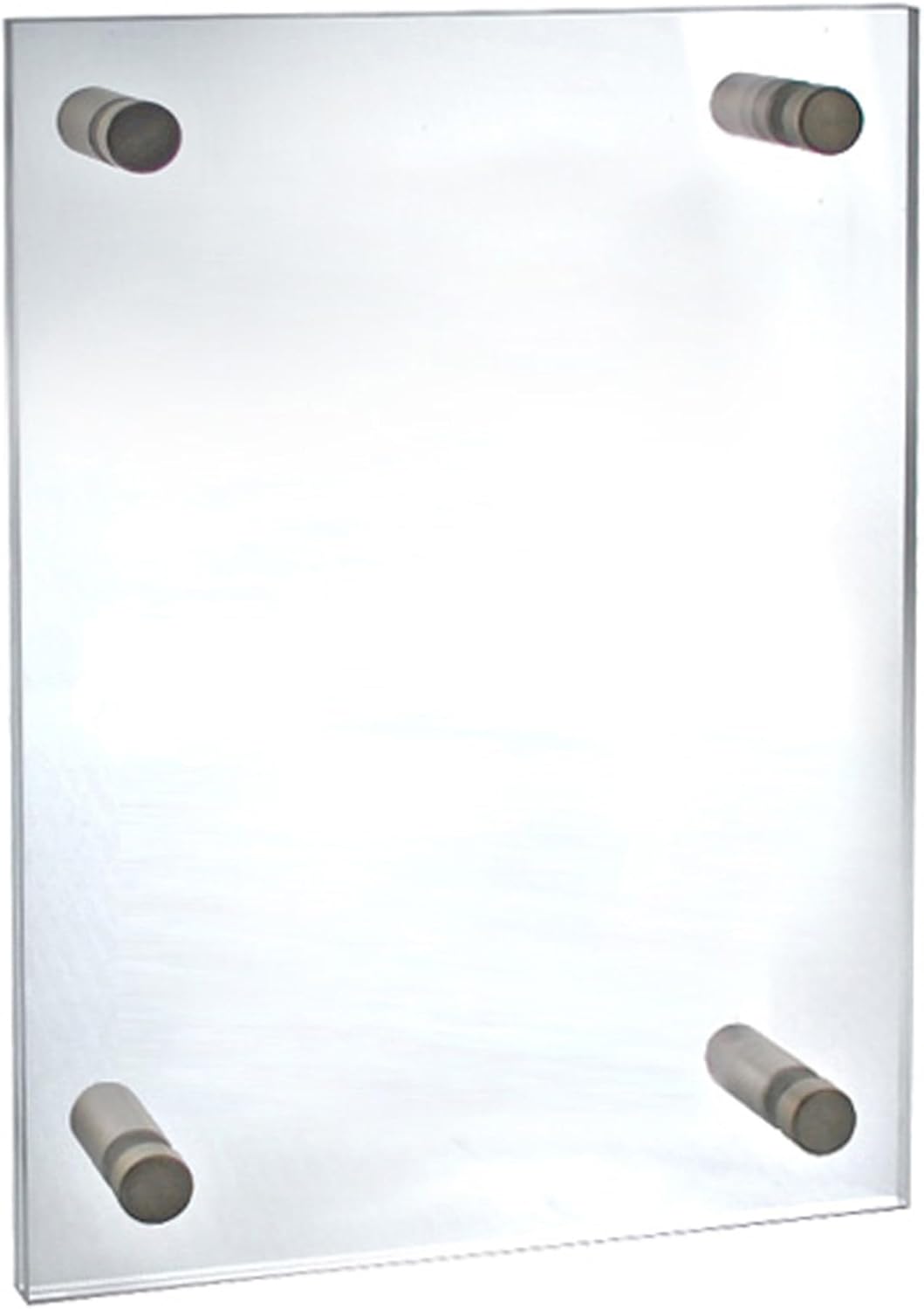 Azar Displays,105536, Floating Acrylic Wall Frame with Silver Hardware Stand Off Caps, Clear Hanging Photo Frame Display Mount with Frameless Border, Glass-Like Frame for Large Prints, 24" x 36"