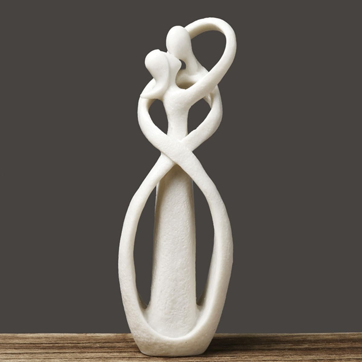 Couple Statue for Home Decor,Hugging Couple Figurines,Valentines Decor,Modern Romantic Sculptures for Living Room Bedroom Office(White+Black)