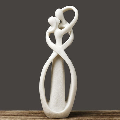 Couple Statue for Home Decor,Hugging Couple Figurines,Valentines Decor,Modern Romantic Sculptures for Living Room Bedroom Office(White+Black)