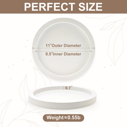 Round Decorative Tray for Coffee Dining Table Countertop Small Wooden Serving Trays Farmhouse Kitchen Home Living Room Decor and Bathroom Accessories Tray Black Rustic Wood Candle Centerpiece Trays