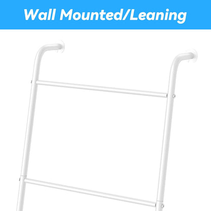 ABQ Blanket Ladder Outdoor Towel Rack for Pool, Decorative Metal Holder for The Living Room Bathroom, Black
