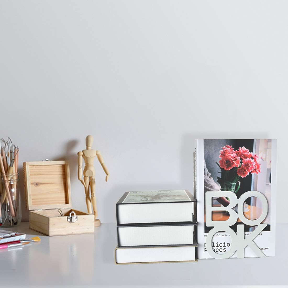 Book Ends,BookEnds Supports for Bookrack Desk,Bookend are Used for Books, Unique Appearance Design,Heavy Duty