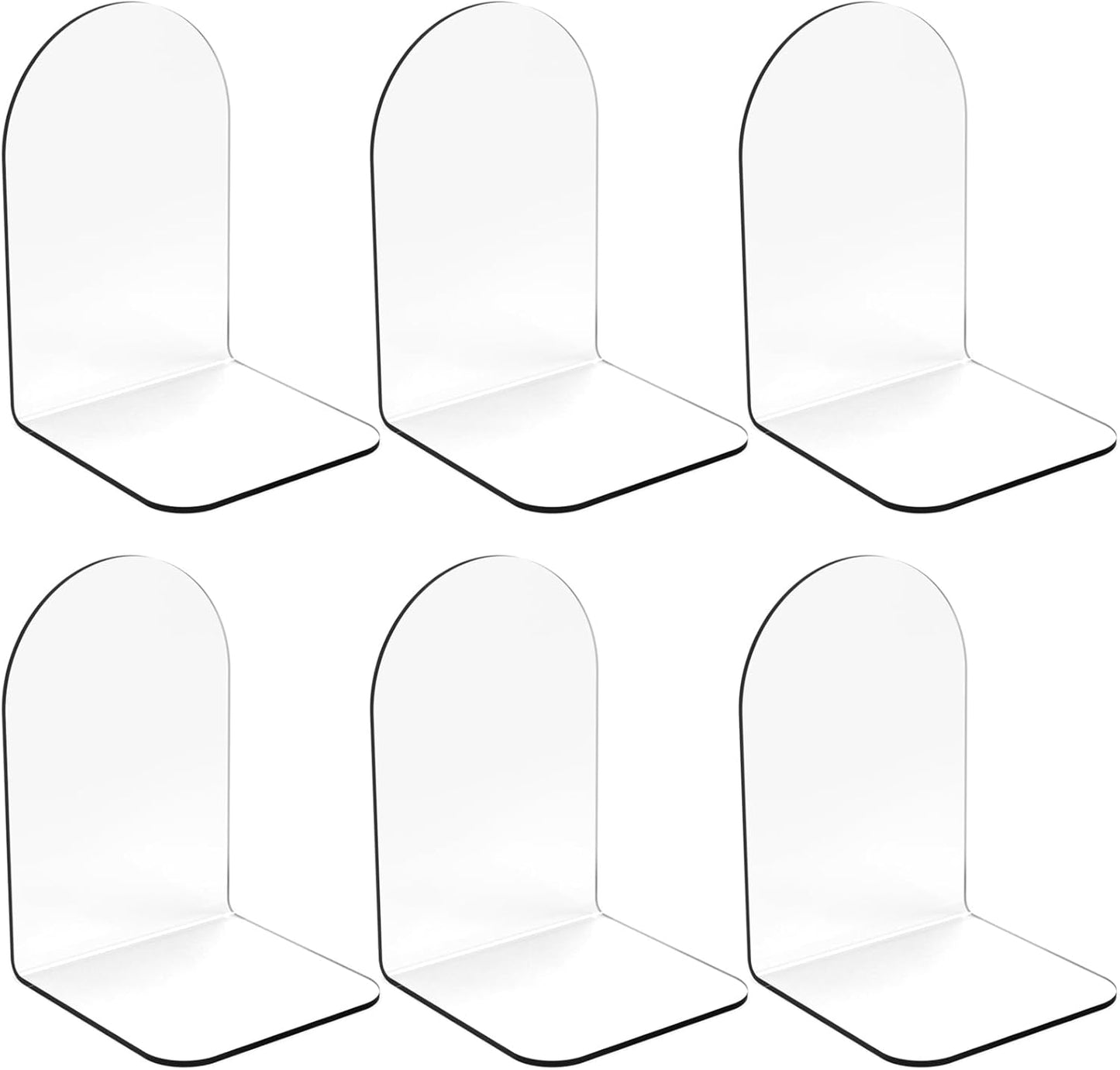 MerryNine Clear Book Ends 2pcs, Acrylic Bookends for Shelves, Non-Slip Bookend Decorative for Heavy Duty Book, Books Holder Stopper for Kids, Bookshelf Dividers Books Organizer for Office Home School