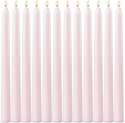 12-Pack Olive Green Taper Candles, 10 Inch Unscented Dripless Candlesticks, Long-Lasting Burn Time of 7-8 Hours, Perfect for Christmas Home Décor Spring and St. Patrick's Day