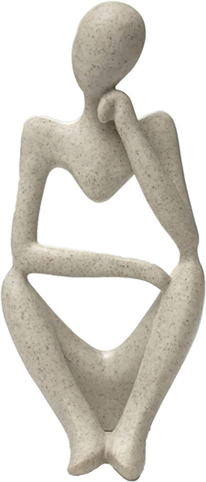 prosfalt Sandstone Resin Thinker Style Abstract Sculpture Statue Collectible Figurines Home Office Bookshelf Desktop Decor(Sandstone - Left Reverie)