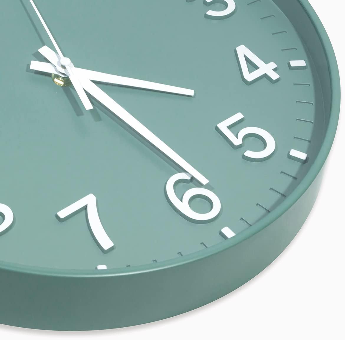 HZDHCLH Wall Clocks Battery Operated,12 inch Silent Non Ticking Modern Wall Clock for Living Room Bedroom Kitchen Office Classroom Decor (Olive Green and Gold)